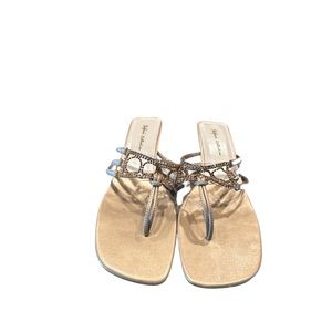 Sandals Gold Tone Stefani Collection Size 9M